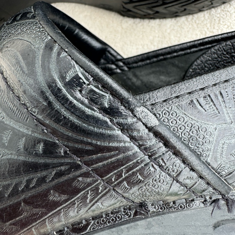 Dansko Black Tooled Nursing Clogs - image 5